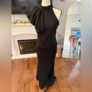 Lulu's Margaux Black One-Shoulder Maxi Dress